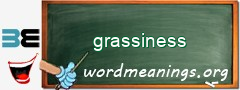 WordMeaning blackboard for grassiness